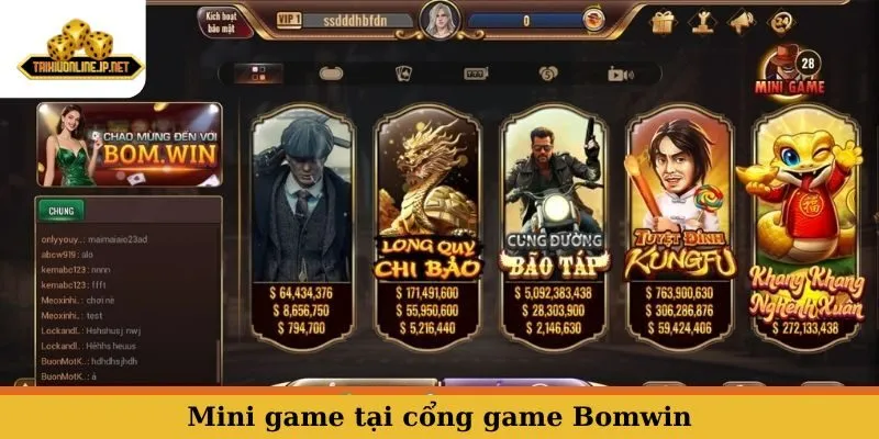 Bomwin Mini game tại cổng game Bomwin